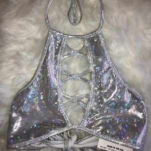 🌈✨ Silver Rave Top ✨🌈